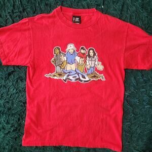 P.O.D. Band Tee Red Graphic Shirt Y2K Nu Metal Licensed Giant Tag Size M